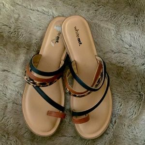 Vegan Leather  Strappy Sandals with Animal Print